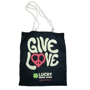 Lucky Brand Give Love Tote Bag Hippie Designer Cloth